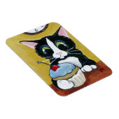 Tuxedo Kat & Cupcake Art Premium Magneet (Rechterzijde)