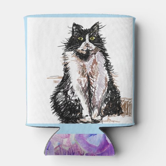 Tuxedo Kat Dank U Zwart-wit Katten Blikjeskoeler (Achterkant)