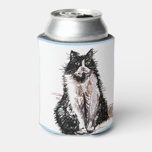 Tuxedo Kat Dank U Zwart-wit Katten Blikjeskoeler (Blikje Achterkant)