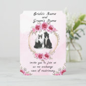 Tuxedo Kat en Kitten Trouwkaart Kaart (Staand voorkant)