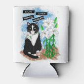 Tuxedo Kat en Lelies | Inspirerend prijsopgave Blikjeskoeler (Voorkant)