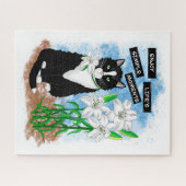 Tuxedo Kat en Lelies | Inspirerend prijsopgave Legpuzzel (Horizontaal)