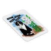 Tuxedo Kat en Lelies | Inspirerend prijsopgave Magneet (Rechterzijde)