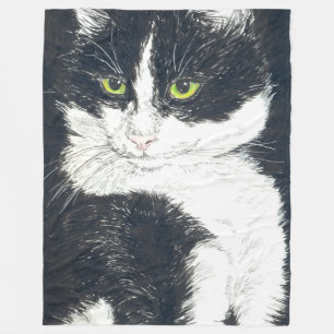 Tuxedo-kat Fleece Deken