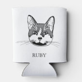 Tuxedo kat gepersonaliseerde hand tekening blikjeskoeler (Achterkant)