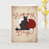 Tuxedo Kat- Happy Days Kaart (Gele Bloem)