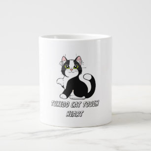 "Tuxedo Kat Harde Hart Schattig Kattenmok" Extra Grote Beker