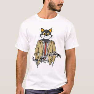 Tuxedo Kat Heren Koninklijke Stijl Pak Kunst T-shirt