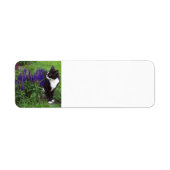 Tuxedo Kat in de Tuin Etiket (Voorkant)