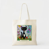 Tuxedo-kat in een tuin op maat tote bag (Voorkant)