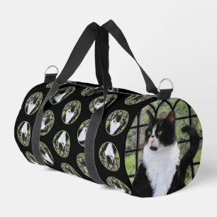 Tuxedo Kat in Raam Schildert Schattig Originele Ku Plunjezak