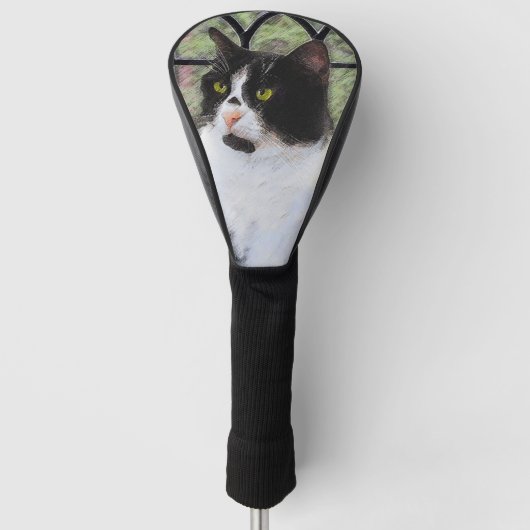 Tuxedo Kat In Venster Schilderen Originele Dierenk Golfheadcover (Voorkant)