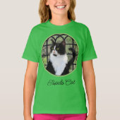 Tuxedo Kat In Venster Schilderen Originele Dierenk T-shirt (Voorkant)
