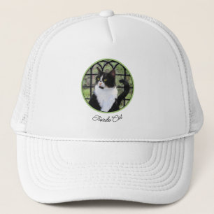 Tuxedo Kat In Venster Schilderen Originele Dierenk Trucker Pet