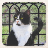 Tuxedo Kat In Venster Schilderen Originele Dierenk