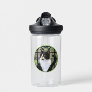 Tuxedo Kat In Venster Schilderen Originele Dierenk Waterfles