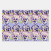 Tuxedo Kat Katten Blauw Bloemen Waterverf Schilder Inpakpapier Vel (Voorkant 3)