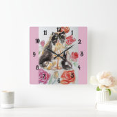 Tuxedo Kat Katten Kunst Dier Kind Kamer Klok (Huis)