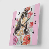 Tuxedo Kat Katten Kunst Dier Kind Kamer Klok (Hoek)