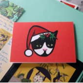 Tuxedo Kat Kerstmis Kaart