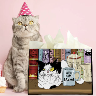 Tuxedo Kat Koffieliefhebber Grappige Keuken Large Cadeauzakje