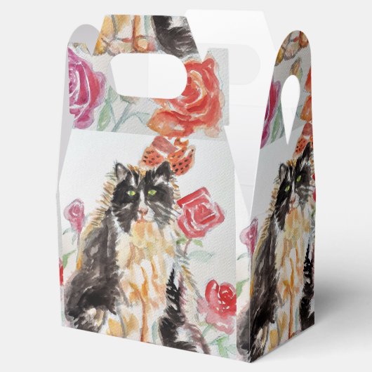 Tuxedo Kat Leuke Rozen Bloemen Katten Meisjes Roos Bedankdoosjes (Geopend)