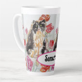 Tuxedo Kat Leuke Rozen Bloemen Katten Waterverf Ro Latte Mok (Linkerhoek)