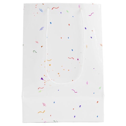 Tuxedo Kat met 65e Verjaardag Ballon Medium Cadeauzakje (Achterkant)