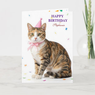Tuxedo kat met 72e verjaardagsballon kaart