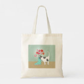 Tuxedo Kat met Bloemen Schattige Kat Liefhebber Ku Tote Bag (Achterkant)