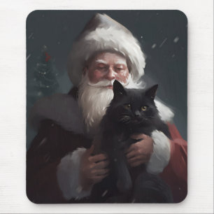 Tuxedo Kat Met Kerstman Festieve Kerstmis Muismat