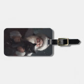 Tuxedo Kat Met Sinterklaas Feestelijke Kerstmis Bagagelabel (Voorkant horizontaal)