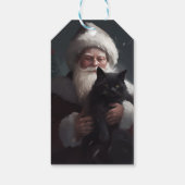 Tuxedo Kat Met Sinterklaas Feestelijke Kerstmis Cadeaulabel (Achterkant)
