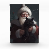 Tuxedo Kat Met Sinterklaas Feestelijke Kerstmis Fotoblokken (Voorkant)