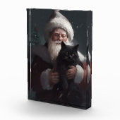 Tuxedo Kat Met Sinterklaas Feestelijke Kerstmis Fotoblokken (Rechts)