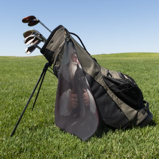Tuxedo Kat Met Sinterklaas Feestelijke Kerstmis Golfhanddoek (Groen)