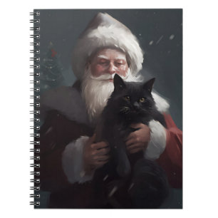 Tuxedo Kat Met Sinterklaas Feestelijke Kerstmis Notitieboek
