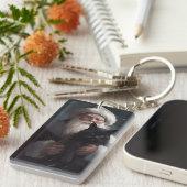 Tuxedo Kat Met Sinterklaas Feestelijke Kerstmis Sleutelhanger (Voorkant Rechts)