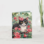 Tuxedo Kat & Rozen Valentijnsdag Kaart (Voorkant)