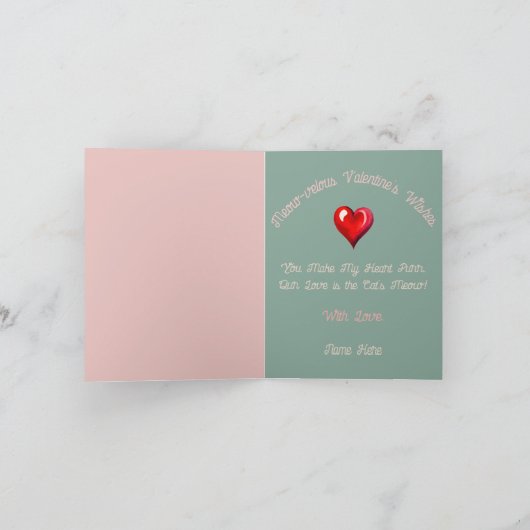 Tuxedo Kat & Rozen Valentijnsdag Kaart (Binnen)