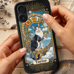 Tuxedo Kat Tarotkaart Persoonlijke iPhone 16 hoes Hoesje