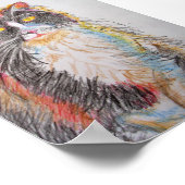 Tuxedo kat Tekening Kunstkattenkatten Poster (Hoek)