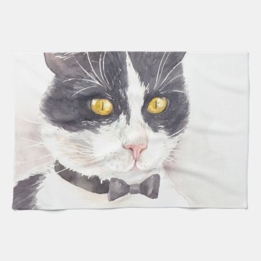 Tuxedo-kat Theedoek (Horizontaal)