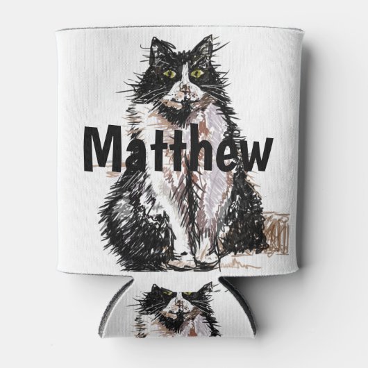 Tuxedo Kat Zwart-wit Katten Koelbox Blikjeskoeler (Voorkant)