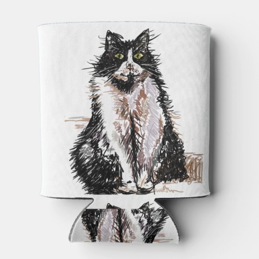 Tuxedo Kat Zwart-wit Katten Koelbox Blikjeskoeler (Achterkant)