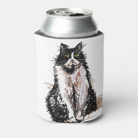 Tuxedo Kat Zwart-wit Katten Koelbox Blikjeskoeler (Blikje Achterkant)