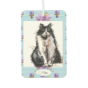 Tuxedo Kat Zwarte en Witte Katten Meisjes Blauwe B Luchtverfrisser