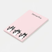 Tuxedo katten Drie Katten Bleek Roze Aangepast Post-it® Notes (Schuin)