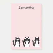 Tuxedo katten Drie Katten Bleek Roze Aangepast Post-it® Notes (Voorkant)