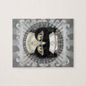 Tuxedo kattenverpleegkundige legpuzzel (Horizontaal)